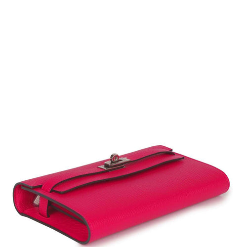 Hermès Clic 16 Wallet In Rose Extreme Epsom Leather With Palladium Hardware  in Pink