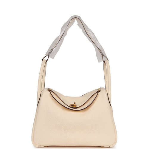 Hermes Gold Brown Clemence Lindy 26 Handbag Bag – MAISON de LUXE