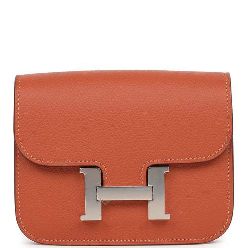 Hermès 4B Biscuit Epsom Constance Slim Wallet Waist Bag Belt Gold Hardware