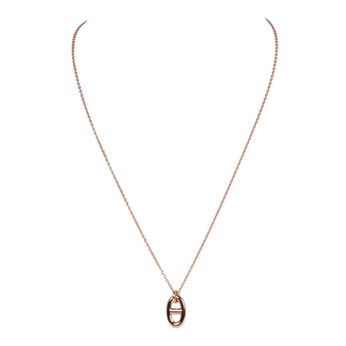 Hermes 18k Rose Gold and Diamond Birkin Pendant Necklace - Yoogi's Closet