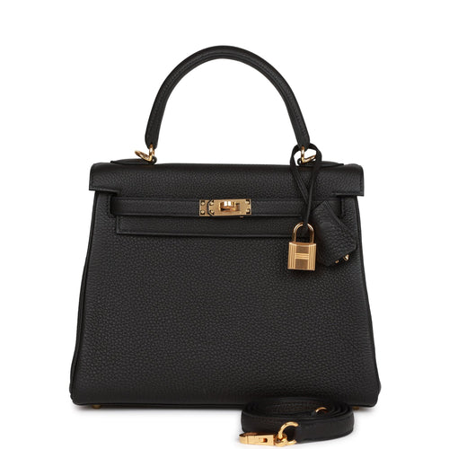 Hermes Kelly Bag 25cm Black Swift Gold Hardware