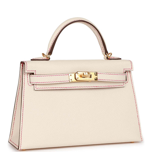 Hermès Special Order (HSS) Kelly 20 Nata and Bleu Brume Chevre Gold Ha –  Madison Avenue Couture