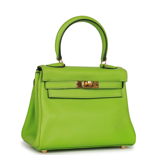 Hermes Vintage Kelly 20 Sellier Mini Vert Moyen Lizard Gold Hardware –  Mightychic