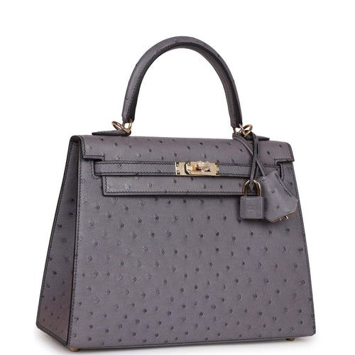 Hermes HSS Kelly Sellier 20 Gris Tourterelle and Graphite Ostrich