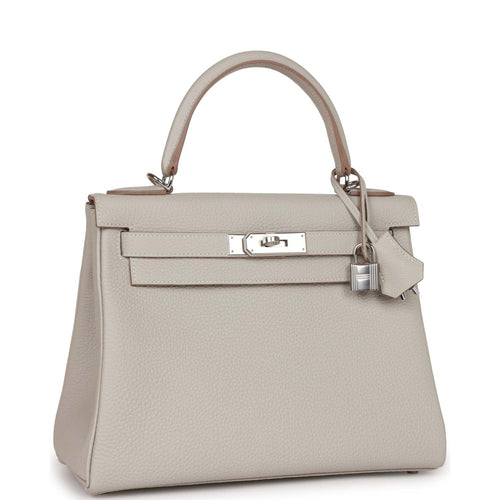Hermes Kelly Sellier 25 HSS Bag Rose Azalee/Gris Mouette Leather Perma –  Mightychic