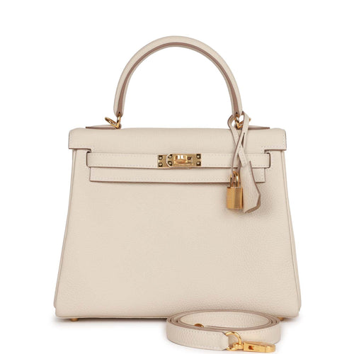 Hermes Kelly Retourne 25 Jaune Ambre Swift Gold Hardware – Madison Avenue  Couture