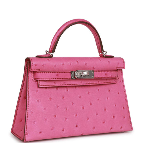 Hermès Kelly Danse II 5P Bubblegum Pink Ostrich Palladium Hardware