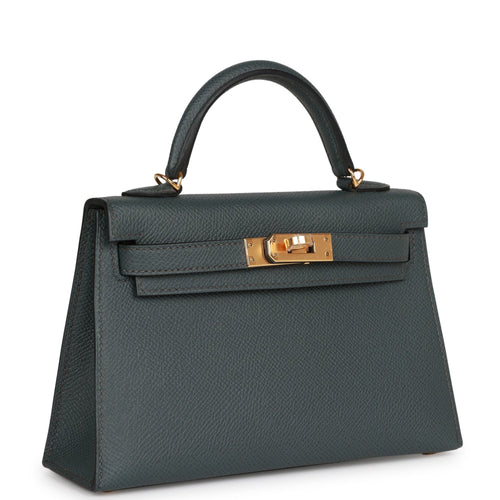 Rent Buy HERMÈS Kelly 25 Sellier Blue Brume Epsom Gold Hardware 2020, Y