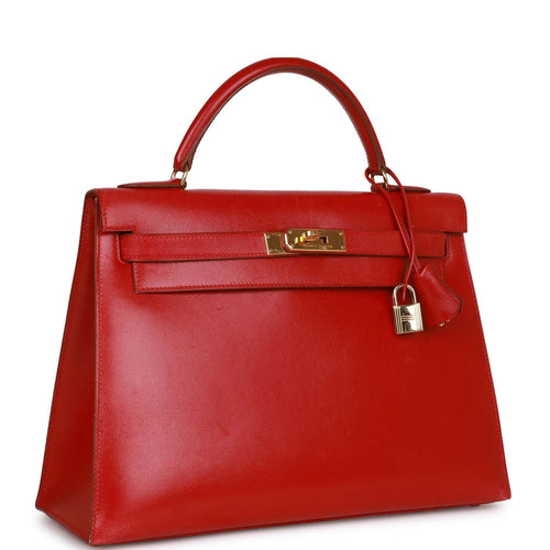 Vintage Hermes Kelly Sellier 28 Rouge Vif Box Gold Hardware – Madison  Avenue Couture