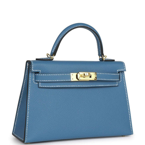 Hermes Kelly Sellier 20 Bleu Iris Ostrich Gold Hardware – Madison