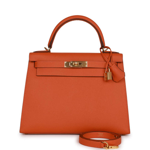 Hermes Kelly Retourne 28 Orange Togo Gold Hardware – Madison Avenue Couture