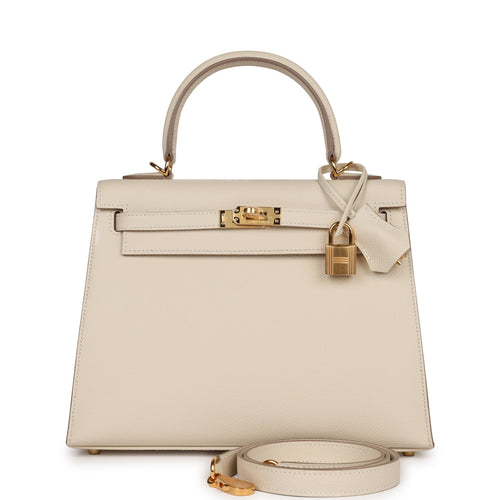 Hermes Kelly 25 Sellier Bag Neutral Etoupe Epsom Gold Hardware