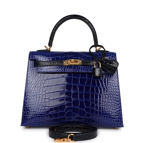 Hermes Bleu Baltique Shiny Porosus Crocodile Sellier Kelly 28cm – Madison  Avenue Couture