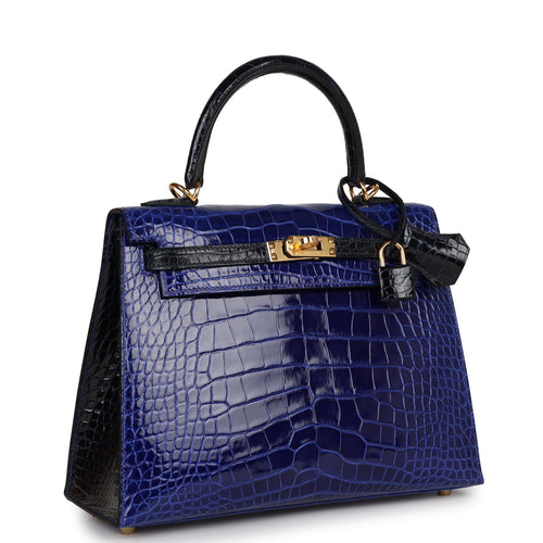 Hermes Birkin 30 Blue Electric Porosus Crocodile From