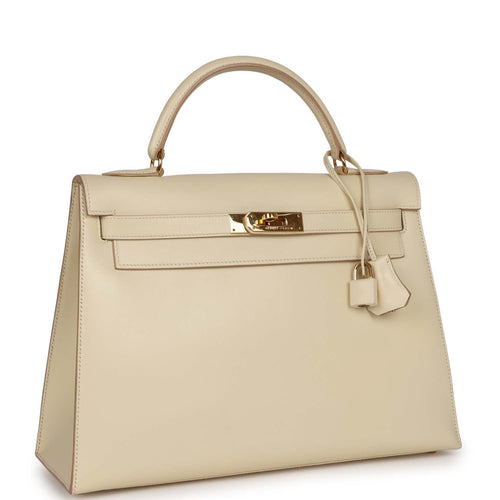 Hermes HAC Birkin Bag Toile and Fauve Barenia with Gold Hardware