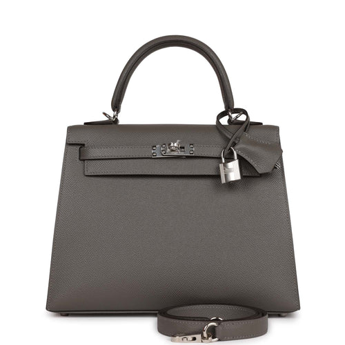 Hermes Kelly Sellier 25 Bag Nata / Chai / Gris Meyer Palladium Hardwar –  Mightychic