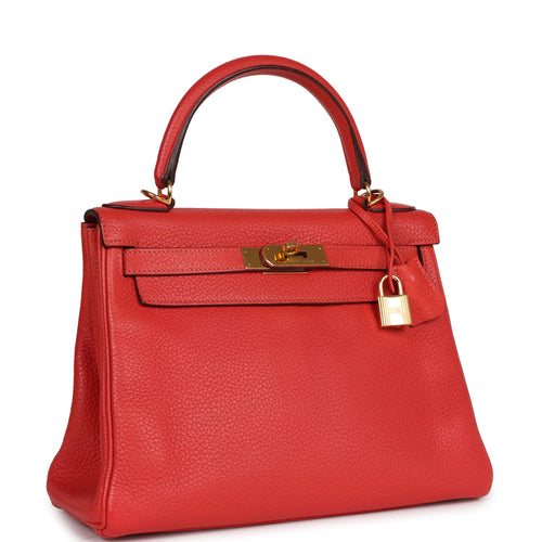 Hermès Rouge Vif Sellier Kelly 28cm of Niloticus Lizard with Gold Hardware, Handbags and Accessories Online, 2019
