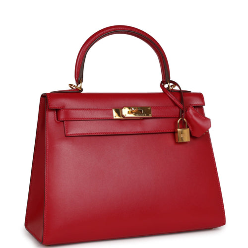 Hermes Kelly Sellier Ostrich 28 Tangerine