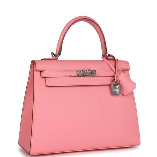 Hermes Rose Confetti Epsom Kelly Pochette Palladium Hardware - Chicjoy