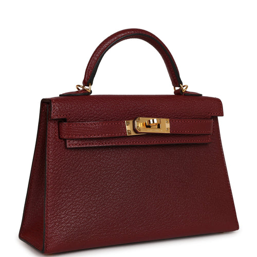 Hermes Kelly Sellier 20 Mini Rouge de Coeur Bag Chevre Leather