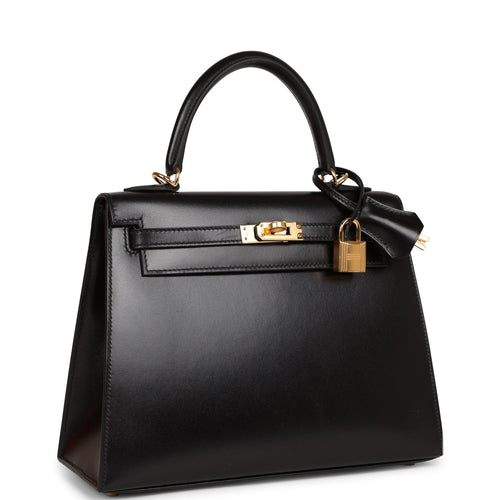 Hermès Kelly 25 Noir (Black) Swift Gold Hardware GHW — The French