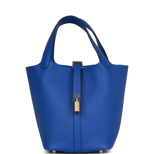 HERMES Taurillon Clemence Picotin Lock 18 PM Bleu Zanzibar 1278720