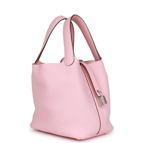 Hermes Picotin Lock 18 Eclat Bag Rose Azalee / Terre Battue Tote Clemence  at 1stDibs