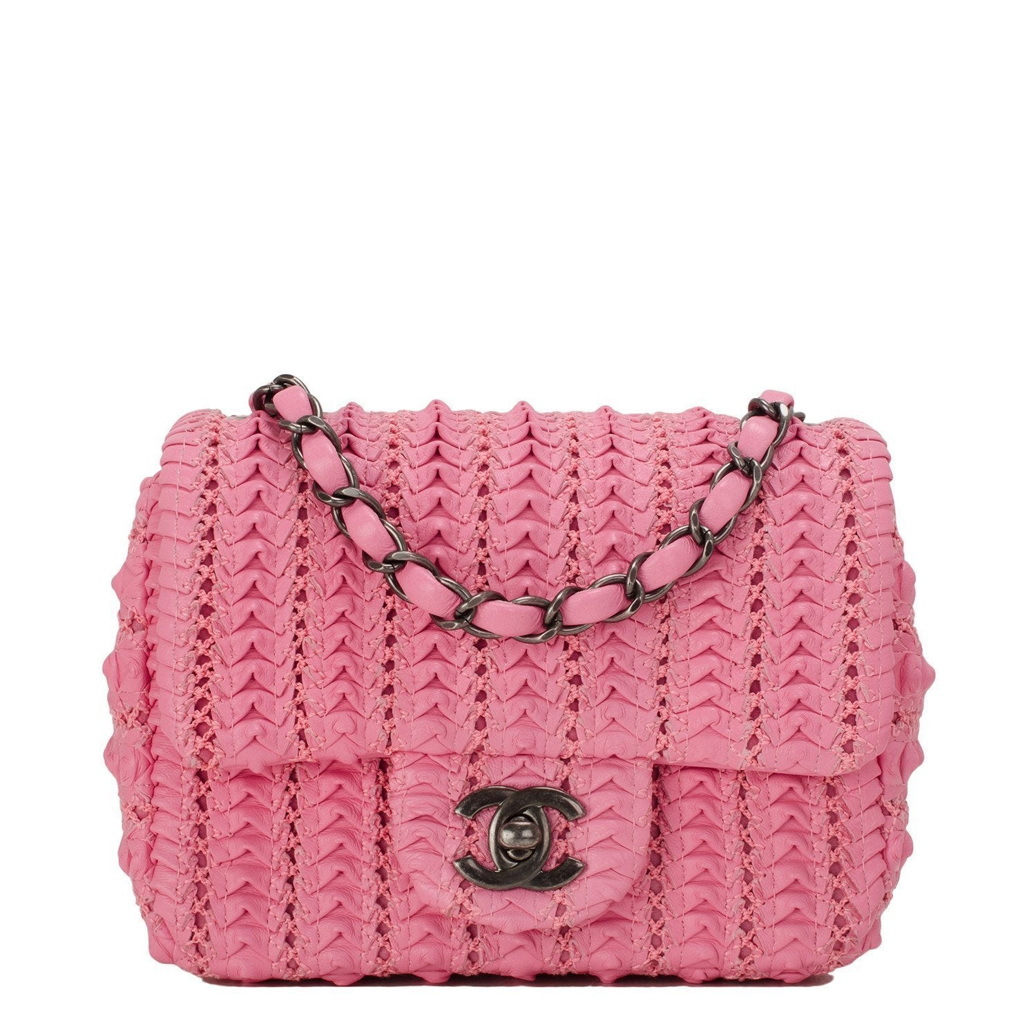 Chanel Pink Lambskin Leather Square Mini Bag – Madison Avenue Couture