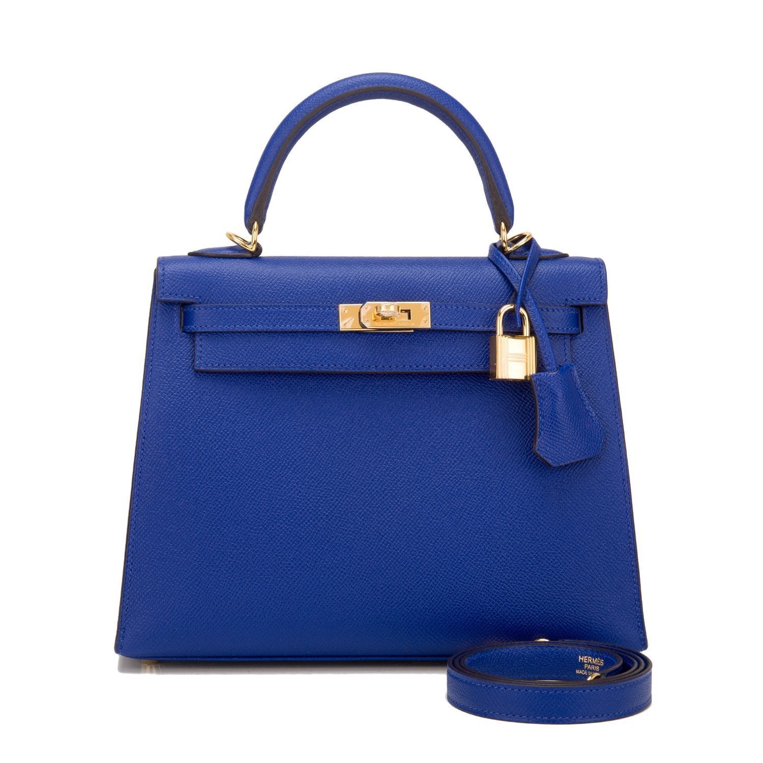 Hermes Blue Electric Epsom Sellier Kelly 25cm GHW – Madison Avenue Couture
