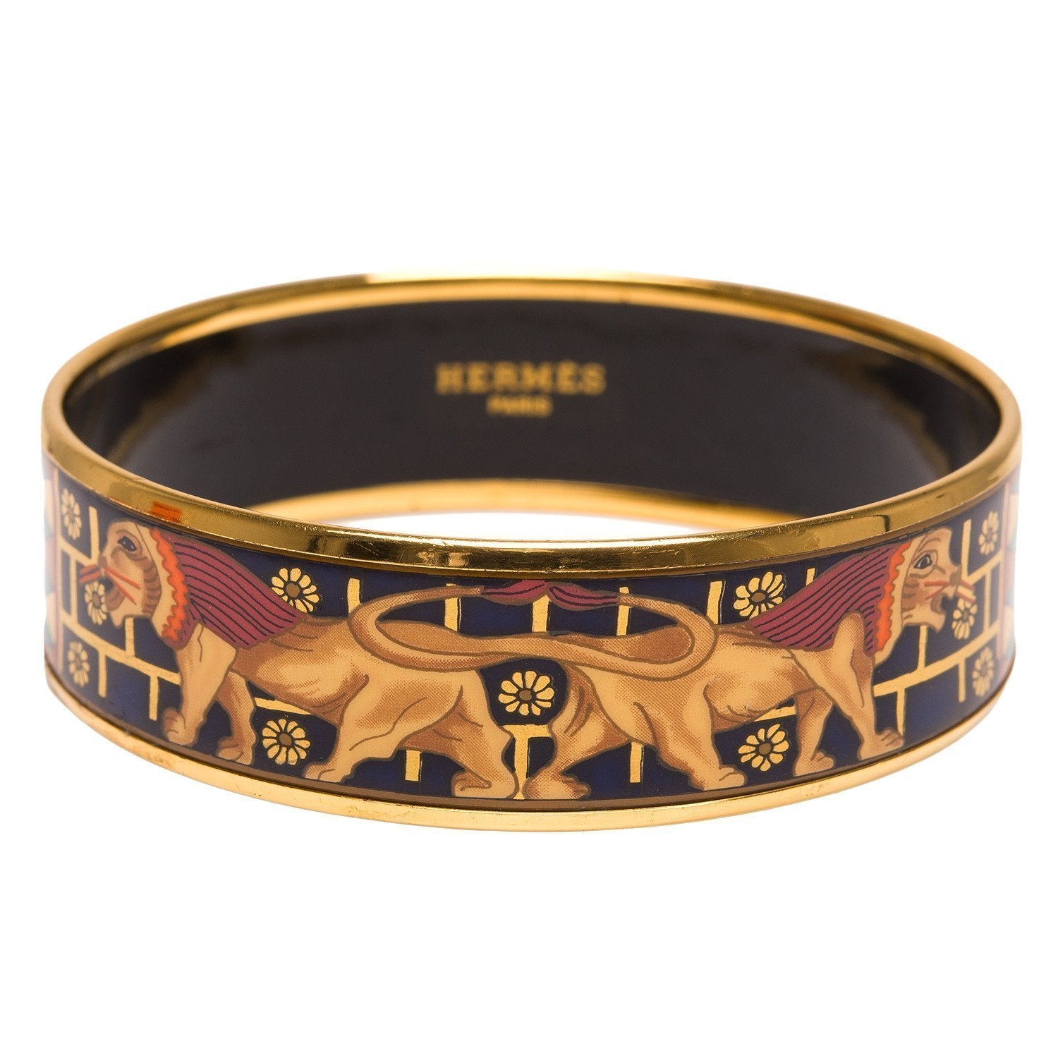 Hermes Egyptian Lion Enamel Wide Bracelet PM (65) – Madison Avenue Couture