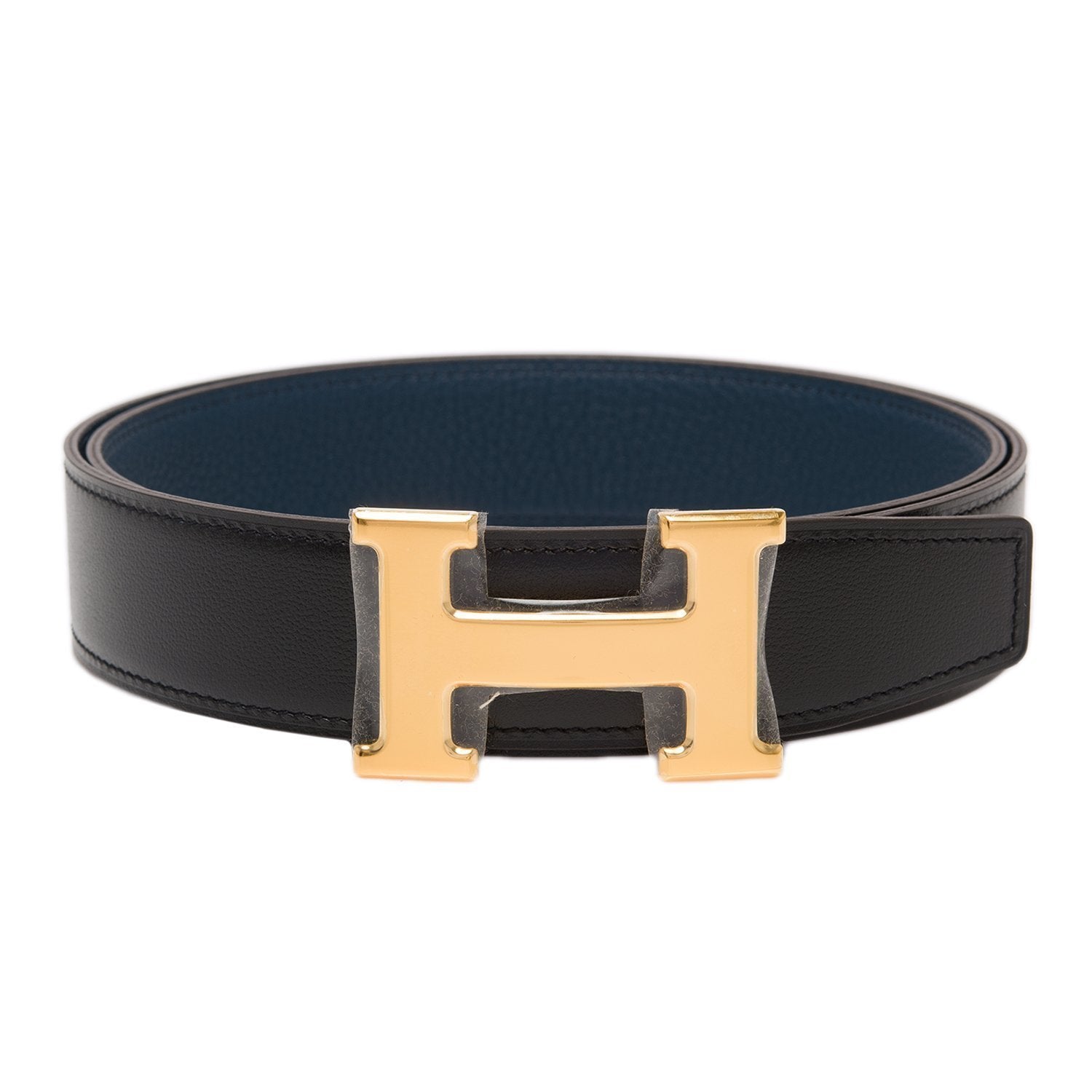 Hermes 32mm Reversible Black/Gold Constance H Belt 80cm Brushed Gold Buckle Black/Gold Madison Avenue Couture