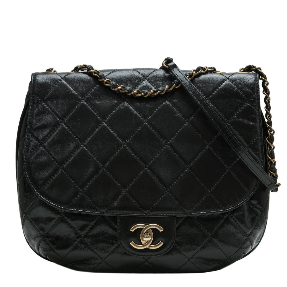 Chanel Large Black Quilted Aged Calfskin Flap Messenger Bag (Preloved – Madison Avenue Couture