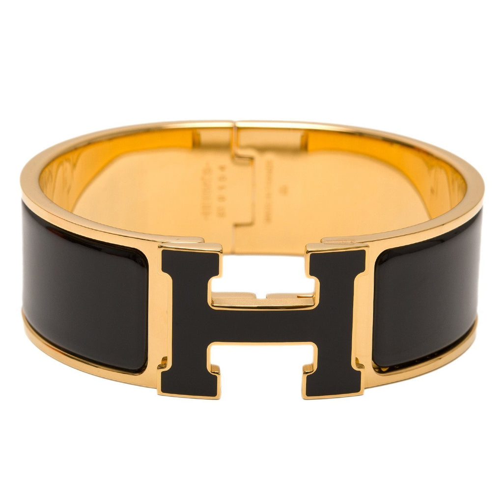 hermes black and gold bracelet