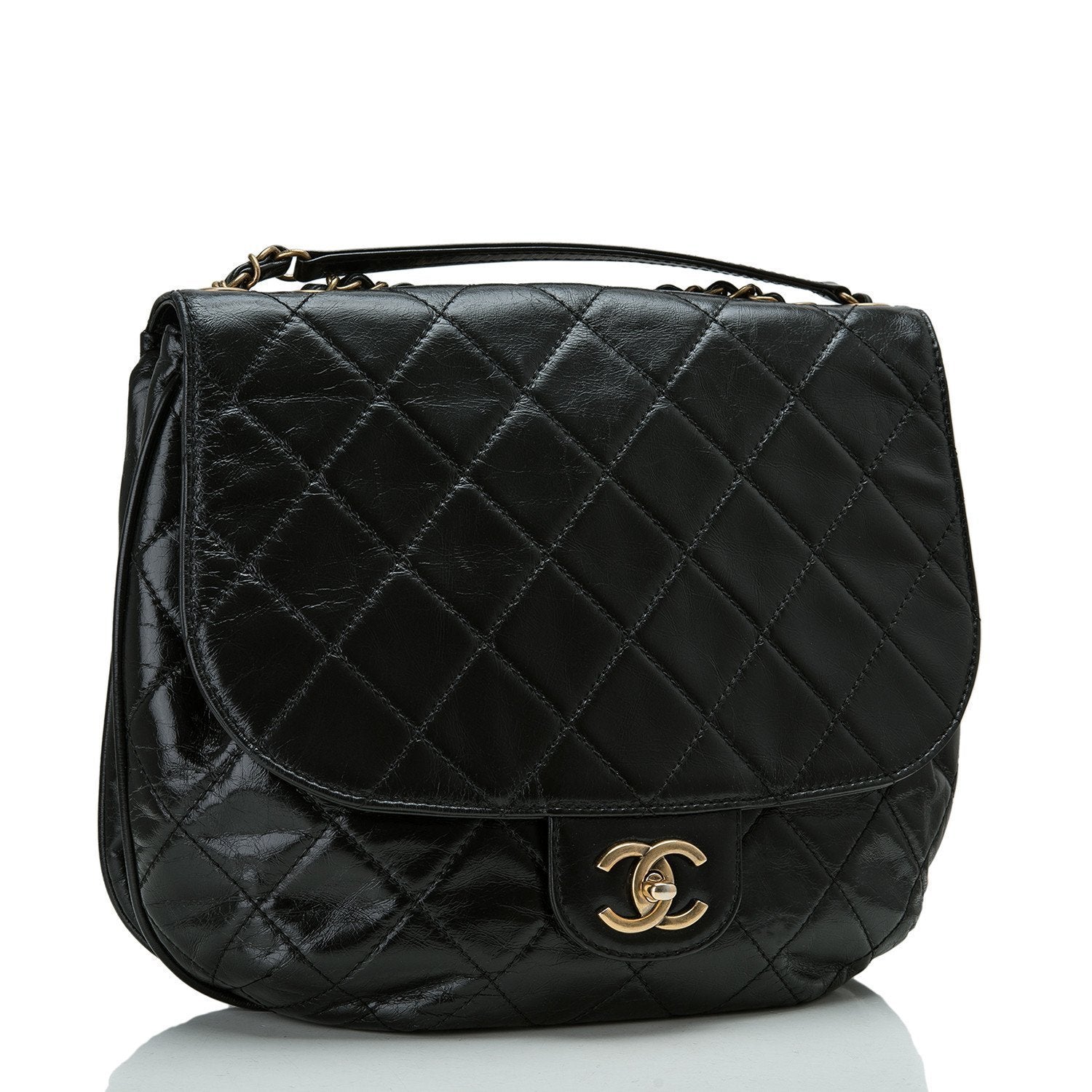 Chanel Large Black Quilted Aged Calfskin Flap Messenger Bag (Preloved – Madison Avenue Couture