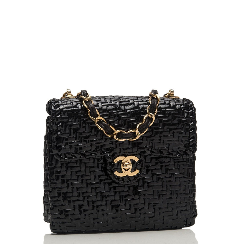 Chanel Vintage Glazed Black Wicker Mini Flap Bag (Preloved - Excellent – Madison Avenue Couture