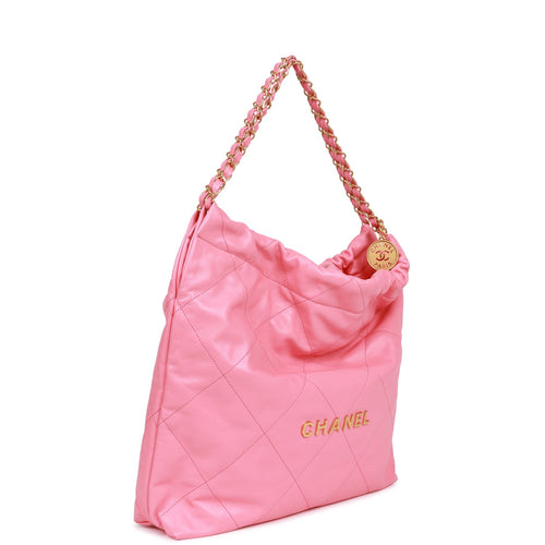 Chanel 22 mini hobo bag pink calfskin GHW