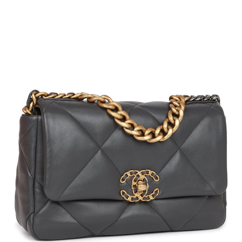 Chanel Black Shiny Lambskin Chanel 19 Flap Bag, myGemma, FR