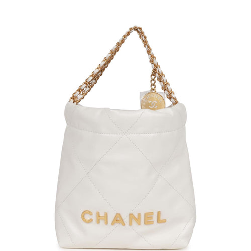 Chanel Mini 22 Bag Champagne Iridescent Calfskin Gold Hardware – Madison  Avenue Couture