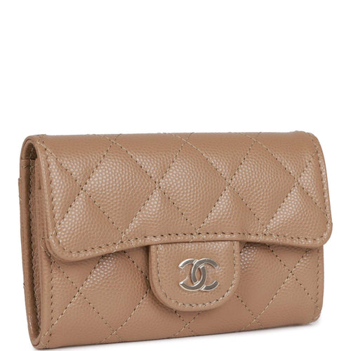 Classic card holder - Lambskin & silver-tone metal, blue — Fashion | CHANEL