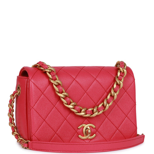 CHANEL Caviar Quilted Small Clutch With Chain Pink 1269898