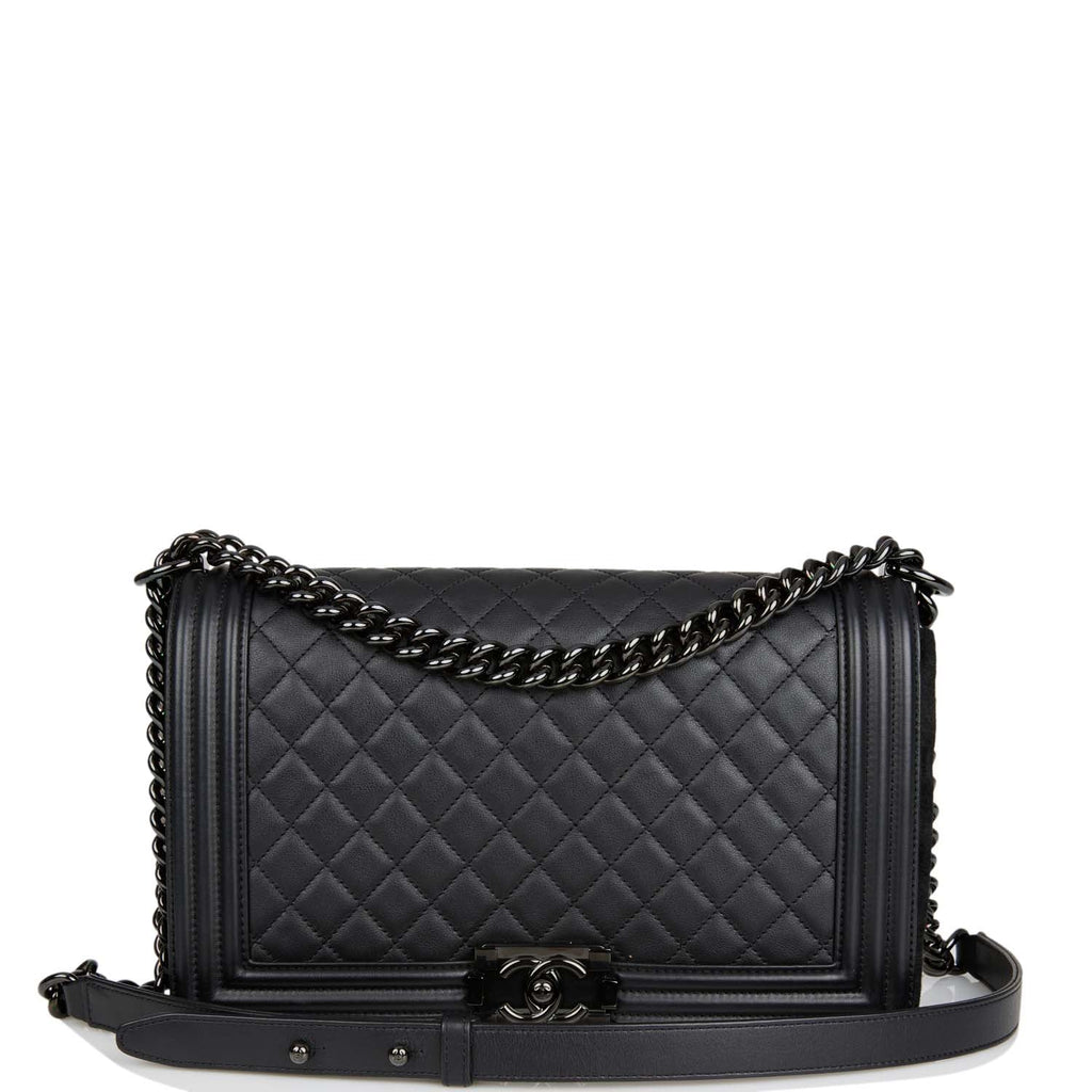 CHANEL Large Le Boy Bag in Black Calfskin  STYLIS  STYLISHTOP