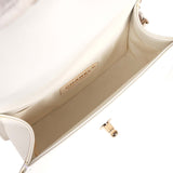 Chanel Small Boy Bag White Calfskin with Imitation Pearls Light Gold Hardware