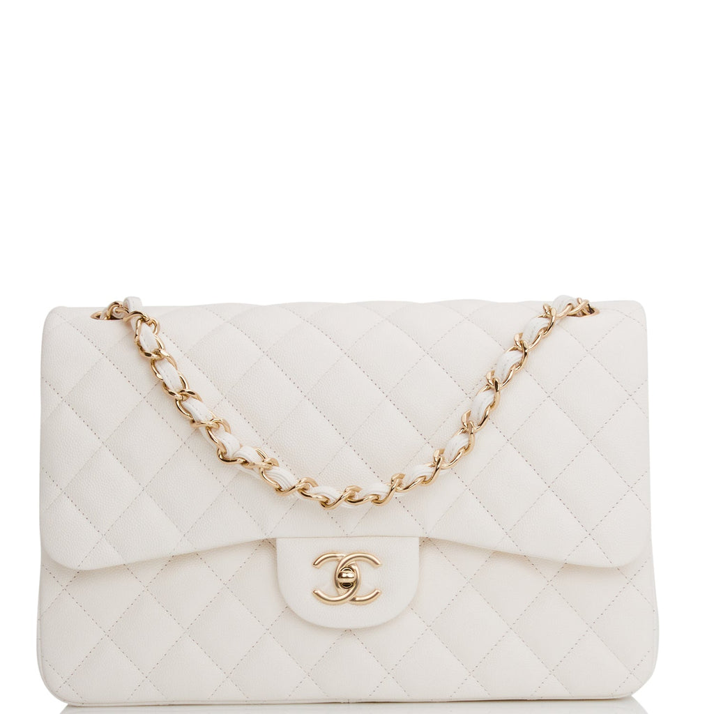 Chanel Mini Rectangular Flap Pearl White Calfskin  STYLISHTOP