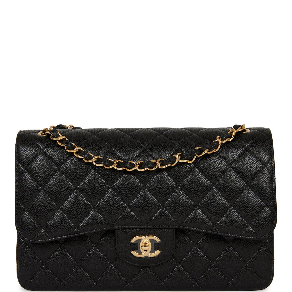 Chanel Jumbo Classic Double Flap Bag Black Caviar Gold Hardware – Madison  Avenue Couture