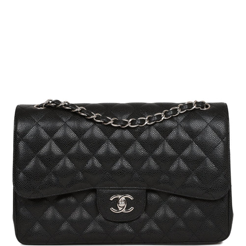 Chanel Black Quilted Caviar Jumbo Classic Double Flap Bag – Madison Avenue  Couture