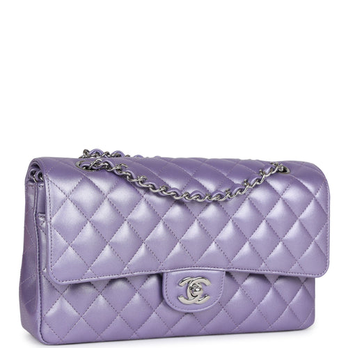 CHANEL MEDIUM CLASSIC DOUBLE FLAP BAG PURPLE METALLIC LAMBSKIN SILVER -  Slocog Sneakers Sale Online - Chanel Pre-Owned 2000s pre-owned J12 38mm