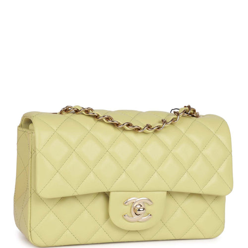 Chanel Small Coco Handle Flap Bag Green Caviar Light Gold Hardware