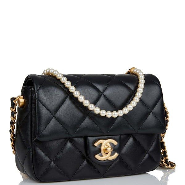 Chanel Mini My Perfect Flap Bag Black Lambskin Antique Gold Hardware ...