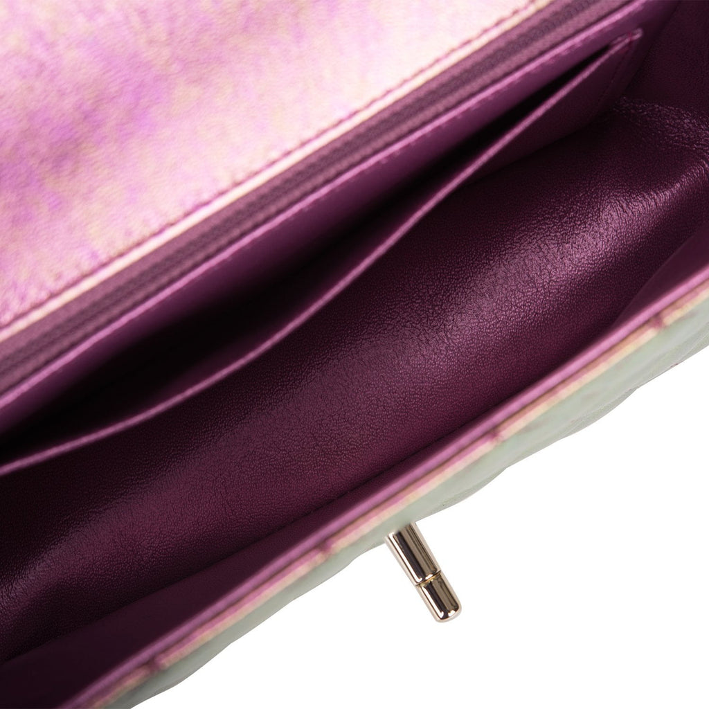 Chanel Purple Iridescent Lambskin Rectangular Mini Classic Flap Bag ...