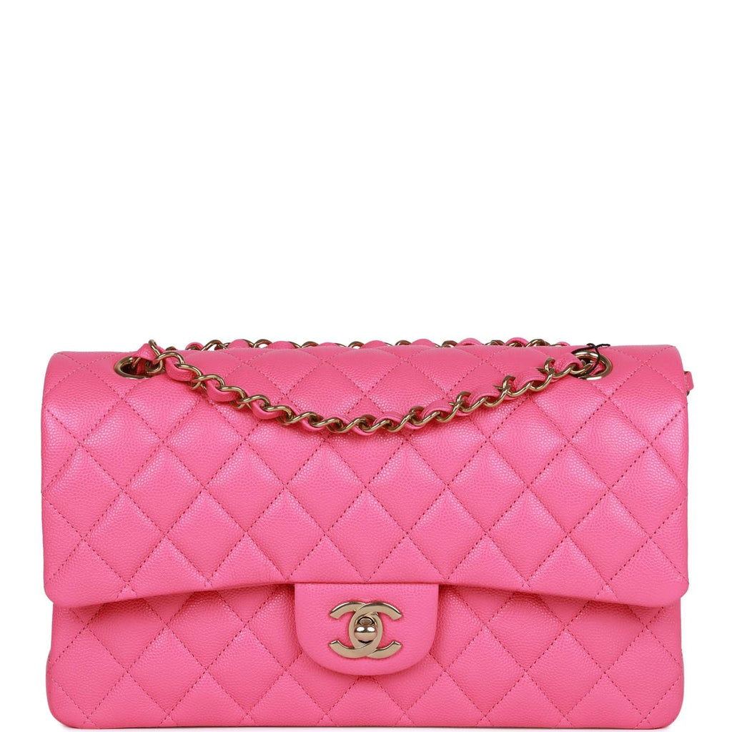 Chanel Classic Medium Double Flap 22P Hot Pink Caviar Leather with Gold  Hardware New In Box